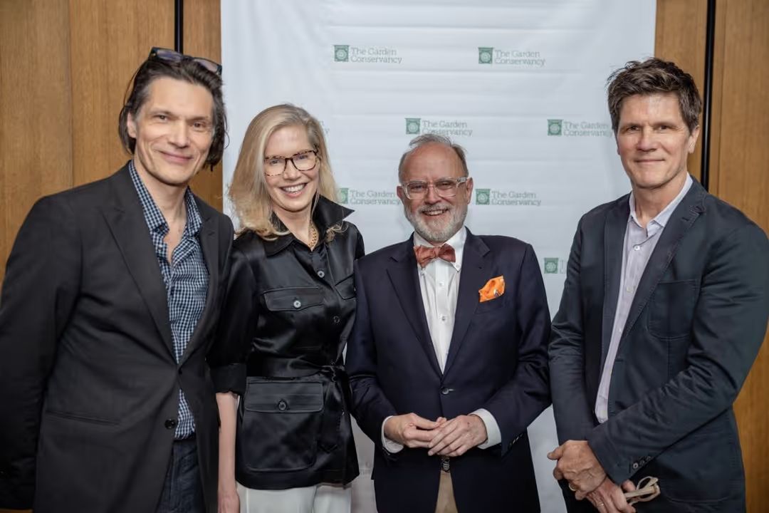 Filmmaker David Udris, Executive Producer Kate Cordsen, Garden Conservancy President and CEO James Brayton Hall, and filmmaker Michael Udris.